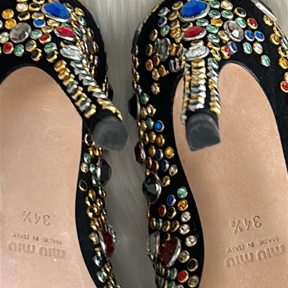 Authentic MIU MIU Crystal Jeweled Embellished Heels - Picture 6 of 15